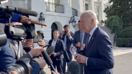 Joe Biden talks to reporters about Netanyahu.