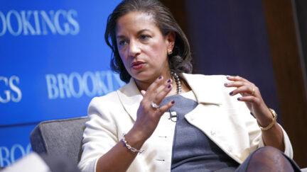 National Security Adviser Susan Rice speaks at the Brookings Institution to outline President Barack Obamas foreign policy priorities, Friday, Feb. 6, 2015, in Washington. President Barack Obama says the US must resist the urge to 
