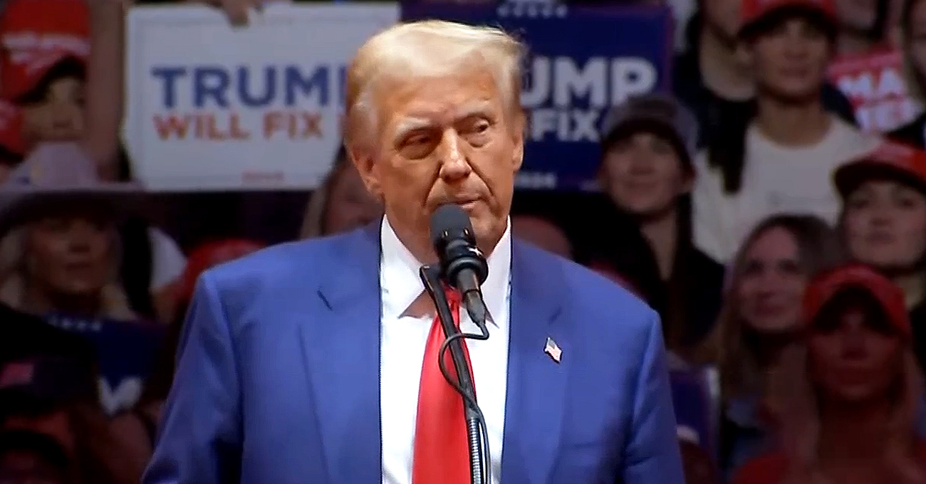 Donald Trump at the 10-27 NYC MAGA Rally at Madison Square Garden - via screenshot