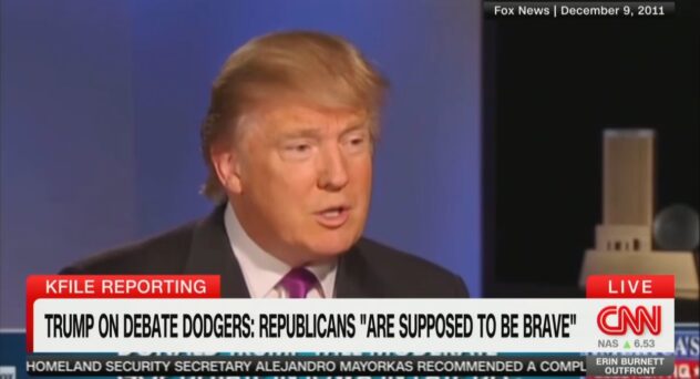 📺  CNN’s KFile Unearths Clip of Trump Blasting Candidates Who Skip Debates as Cowards (mediaite.com)