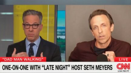 Jake Tapper and Seth Meyers