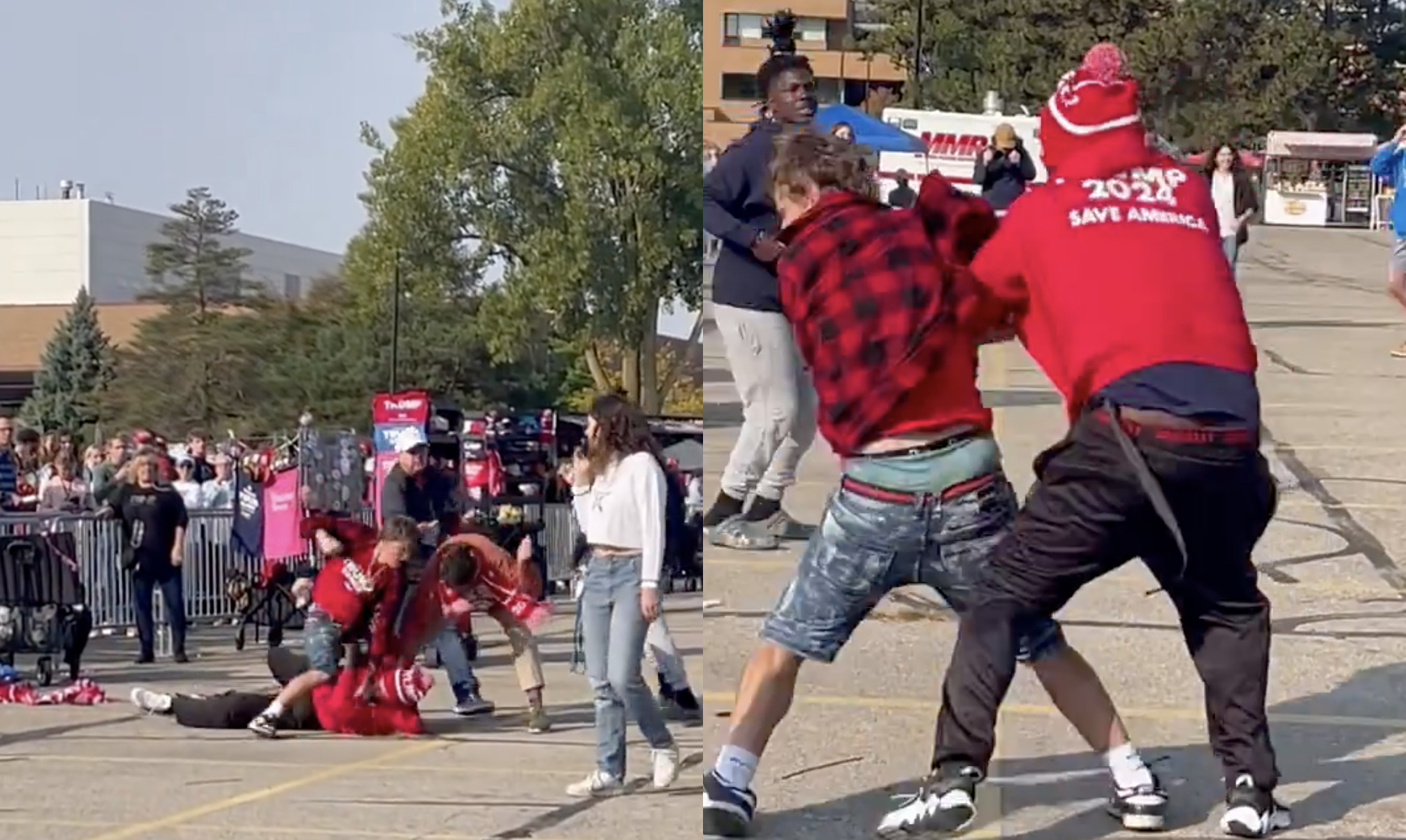 Pro-Trump Merch Vendors Brawl Outside Michigan Rally and ‘Were Ejected From the Premises’