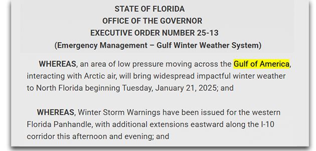Florida Puts Gulf Of America In Official Winter Weather Emergency Gulf Of America Emergency Florida 