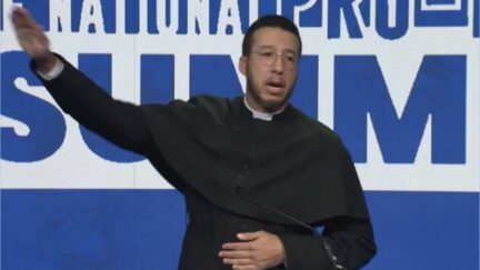 Priest does Nazi-like salute at National Pro-Life Summit