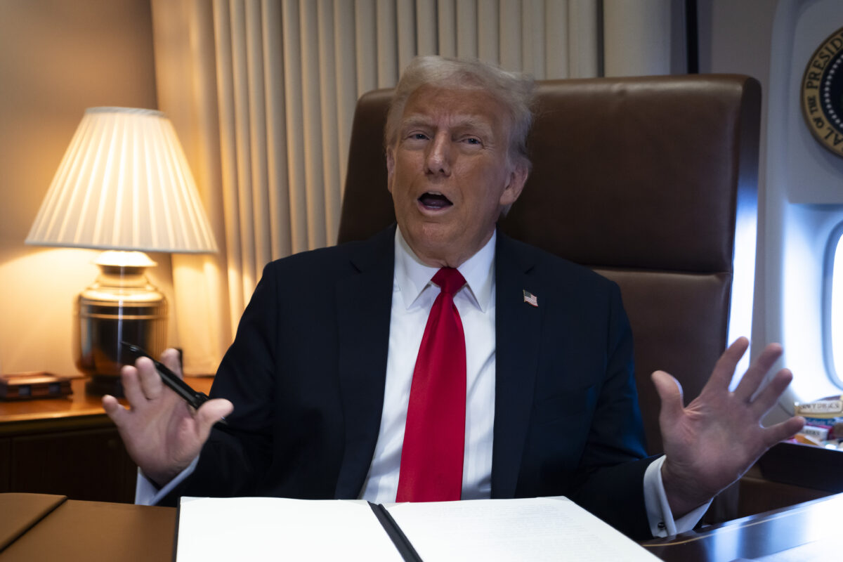 Donald Trump on Air Force One