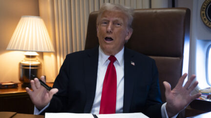 Donald Trump on Air Force One
