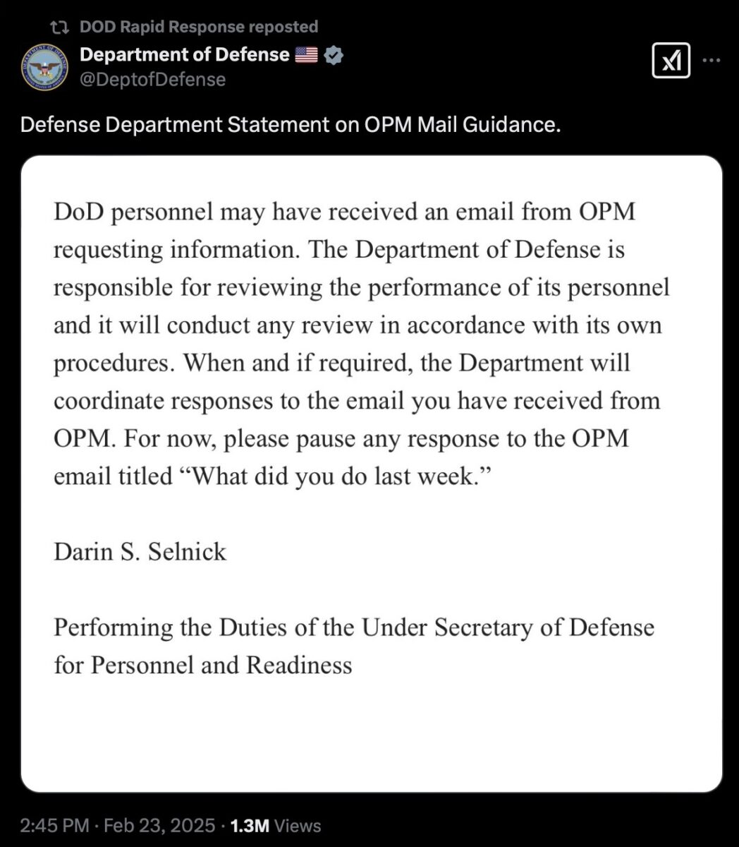 DOD tweet