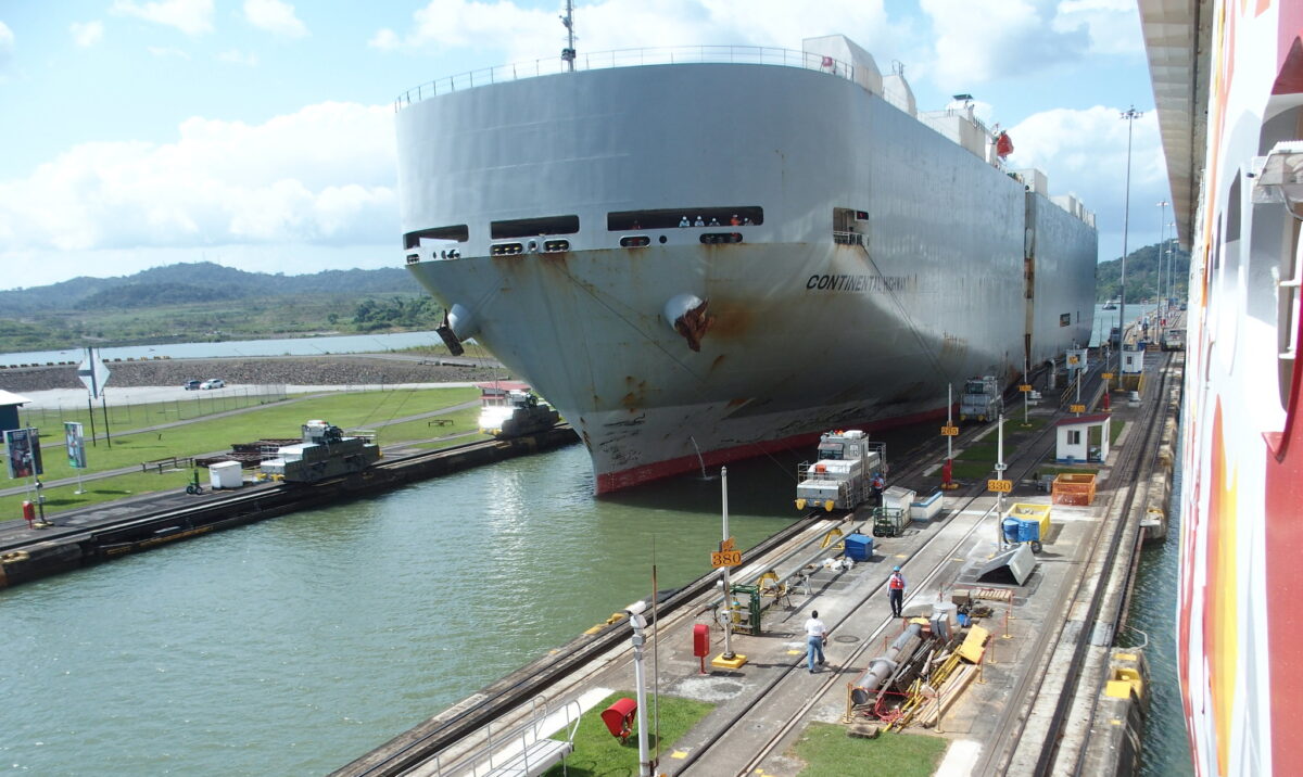 ship on the Panama Canal