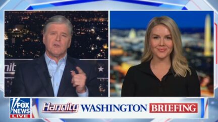 Sean Hannity and Karoline Leavitt