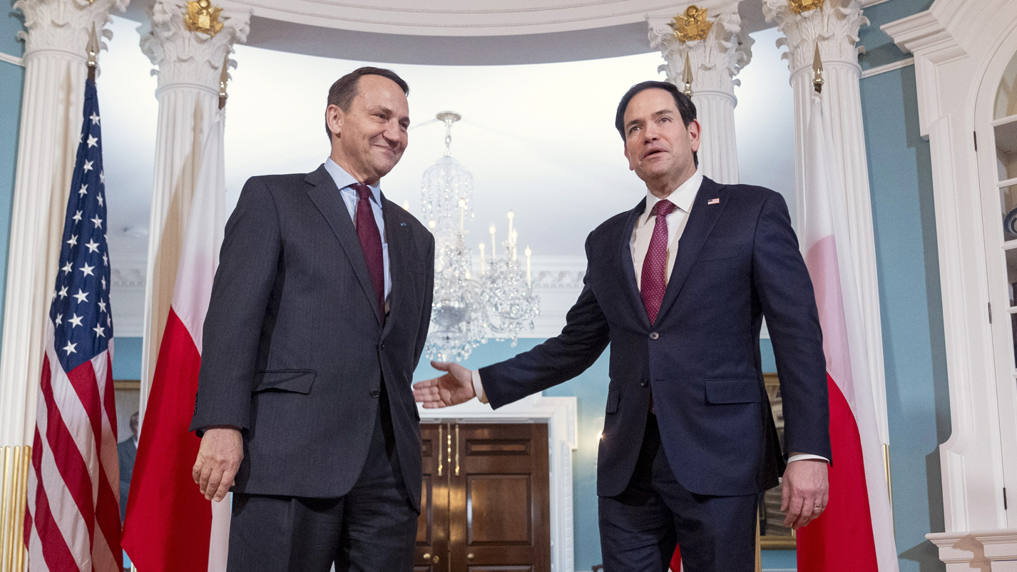 Polish Foreign Minister Radosław Sikorski and U.S. Secretary of State Marco Rubio, February 2025.