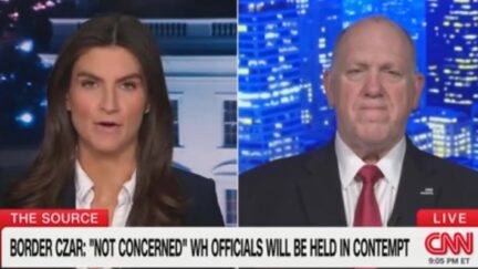 Kaitlan Collins and Tom Homan