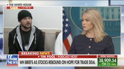Tim Pool asks a question during White House briefing