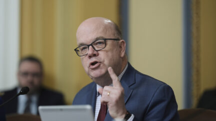Rep. Jim McGovern, D-Mass., the ranking member of the House Rules Committee, challenges Budget Committee Chairman Jodey Arrington, R-Texas, as President Donald Trump's top domestic priorities on spending reductions and tax breaks are prepared for a floor vote, at the Capitol in Washington, Wednesday, April 9, 2025.
