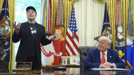 Elon Musk speaks during a news conference with President Donald Trump in the Oval Office of the White House, Friday, May 30, 2025, in Washington.