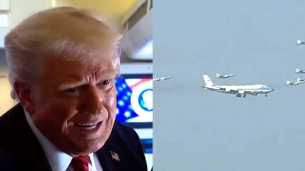 Trump Alarms Reporters On Air Force One By Telling Them 'We Need' 8-Fighter Plane Escort