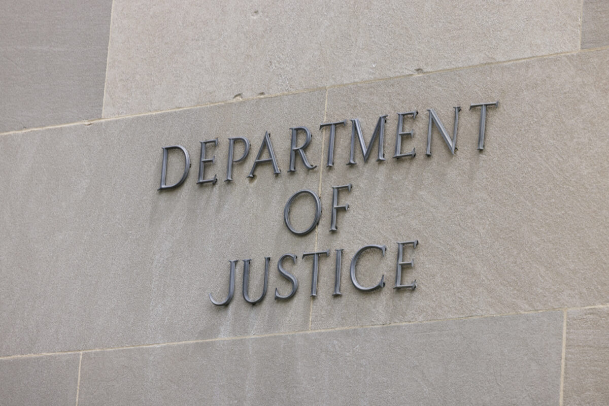 Department of Justice/DOJ/sign