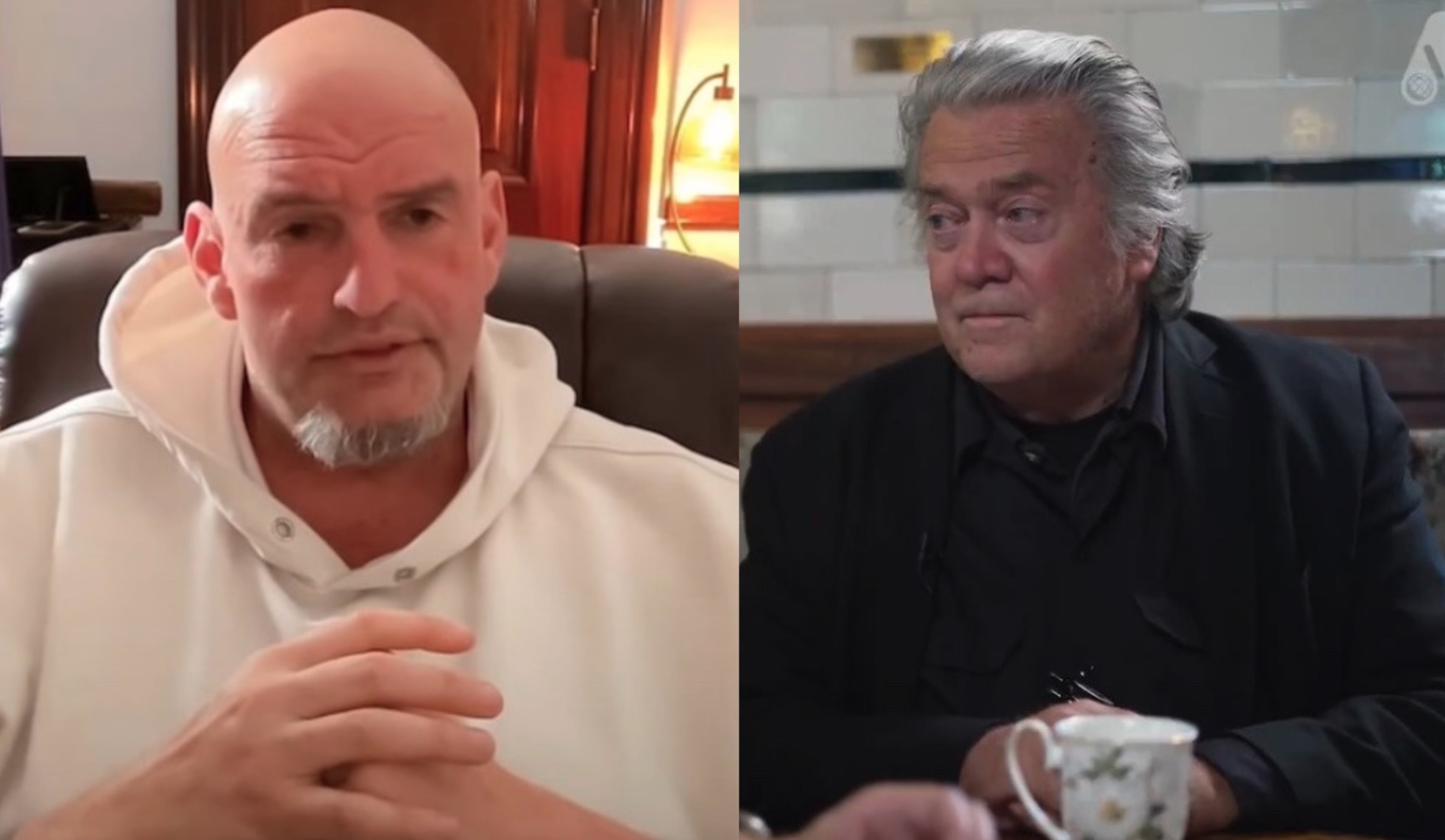 John Fetterman Dines With Steve Bannon on Wedding Anniversary