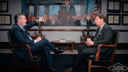 Tucker Carlson and Ted Cruz