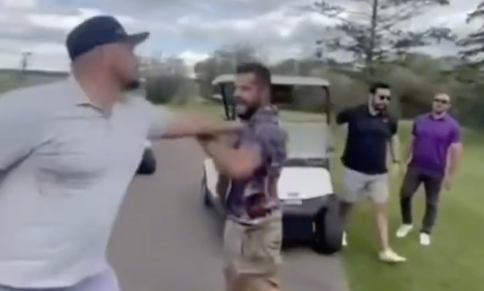 NHL player fights golfer