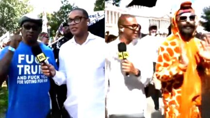 Man In 'F--K TRUMP' Shirt Marches On Capitol With Don Lemon — And Dude In A Giraffe Suit