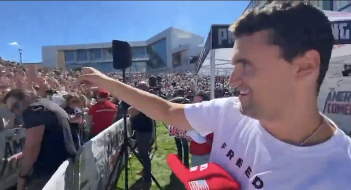 Charlie Kirk moments before shooting