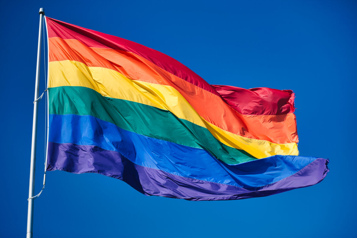 Pride flag, public domain photo via Flickr