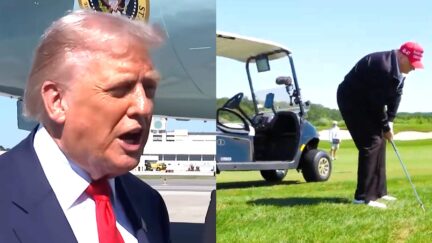 Trump Lashes Out At Democrats From Golf Course-Bound Motorcade Amid Shutdown Chaos