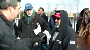 Trump Fans On Freezing Line Gush Before Rally: 'He Took a Bullet For Us!'