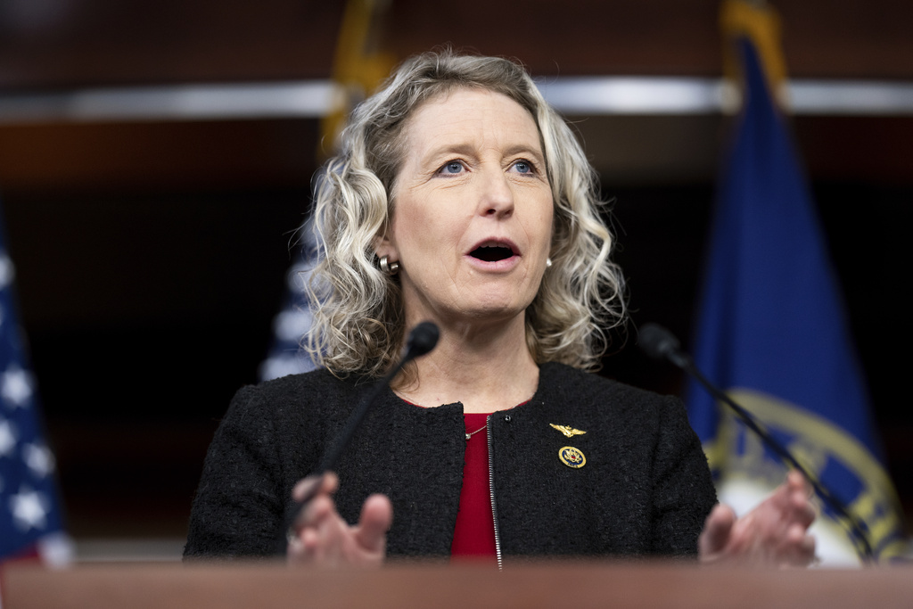 WASHINGTON - MARCH 6: Rep. Jen Kiggans, R-Va., participates in the Bipartisan Defending Borders, Defending Democracies Act news conference in the U.S. Capitol on Wednesday, March 06, 2024. (