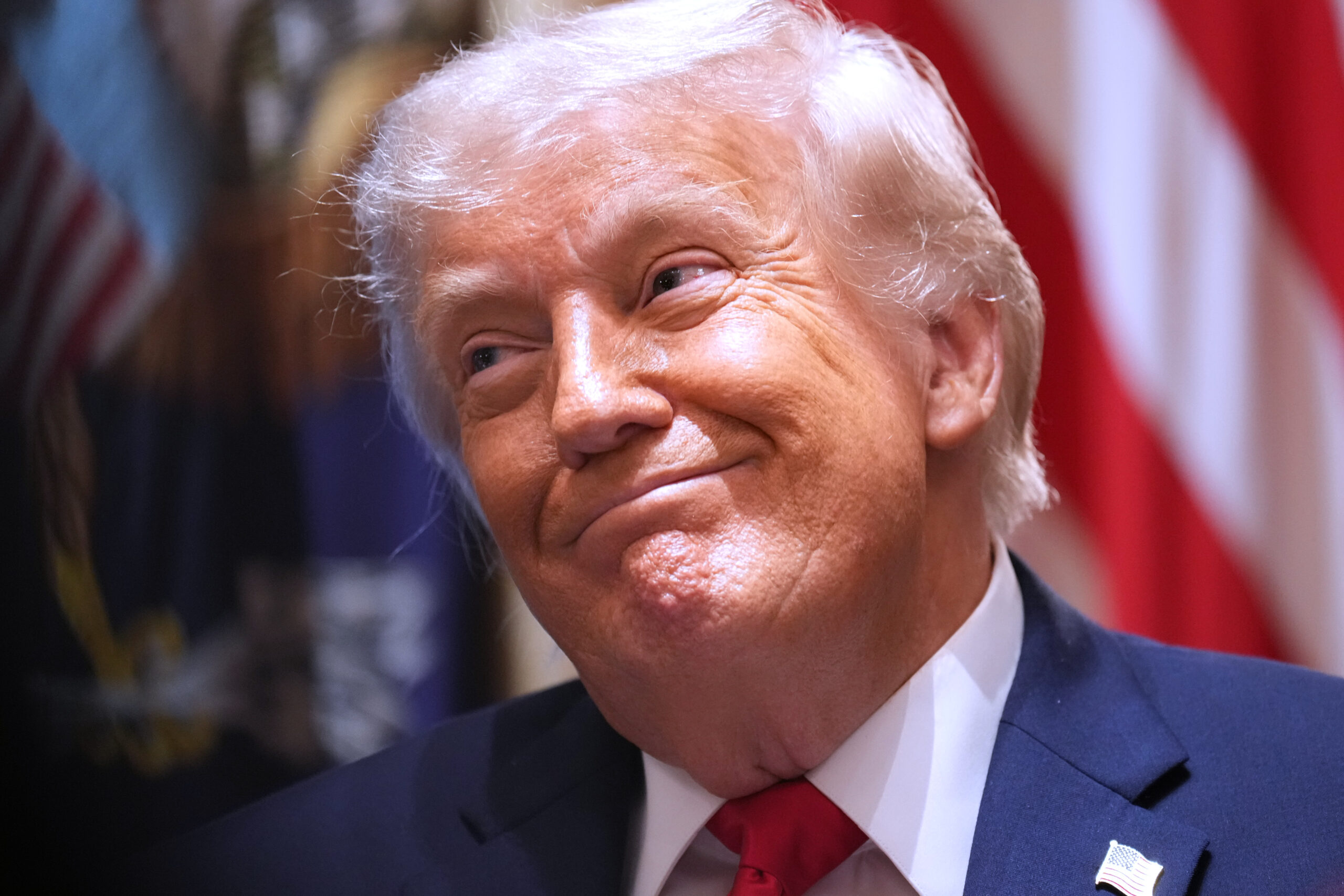 President Donald Trump listens during a Cabinet meeting