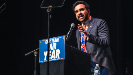 Mayor Zohran Mamdani speaks during a Get Out The Vote rally ahead of New York's primary election, Thursday, June 18, 2026, in the Brooklyn borough of New York.