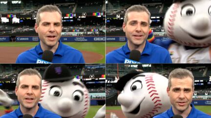 Mr. Met Epically Video-Bombs Somber Pre-Game Show in Hilarious Viral Moment