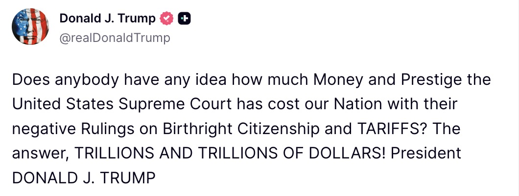 Truth Social screenshot