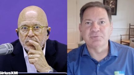 Smerconish and mark halperin in a split screen
