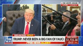 Trump takes questions on Dr. Anthony Fauci inside the White House