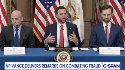 JD Vance hosting press conference on fraud