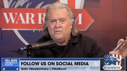 Steve Bannon hosting Bannon's War Room
