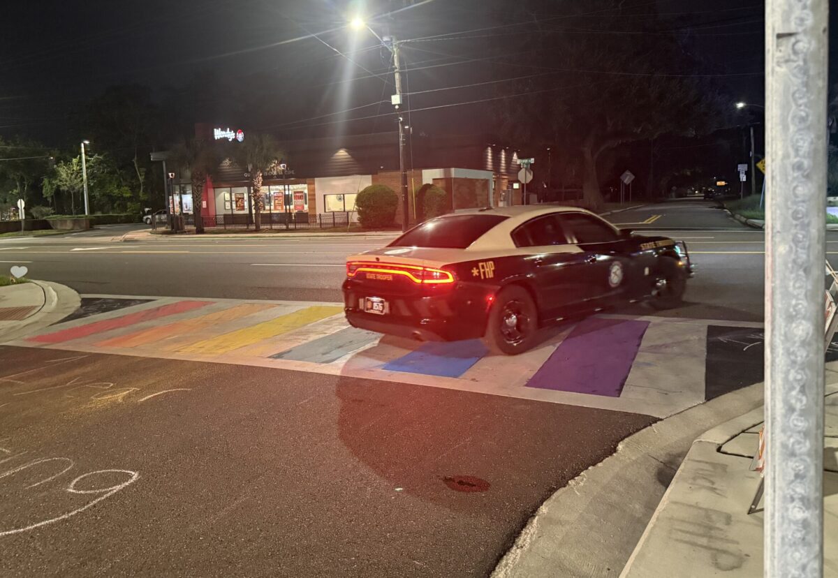 FHP vehicle crossing Pulse crosswalk