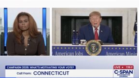 Jasmine Wright hosting CSPAN's Washington Journal