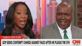 Abby Phillip debating Tim Parrish on CNN's Table for Five
