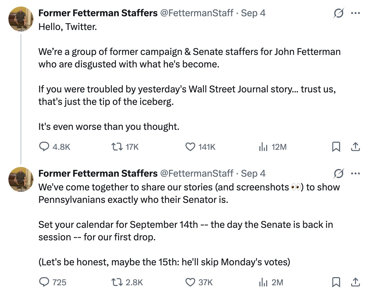 Fetterman staffers tweet