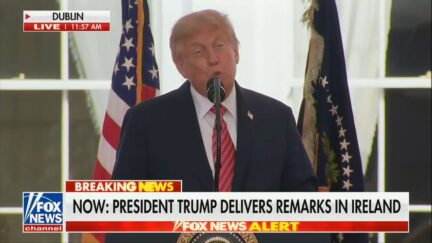 Donald Trump jokes his wife is in Ireland 