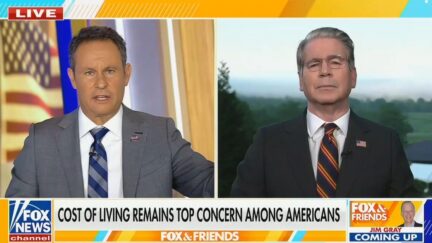 Brian Kilmeade interviewing Scott Bessent on Fox News