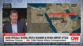 cnn reporter matthew chance with map of saudi arabia showing attack