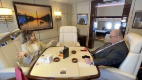 Nicki Minaj goes through a staged job interview with White House communications director Steven Cheung